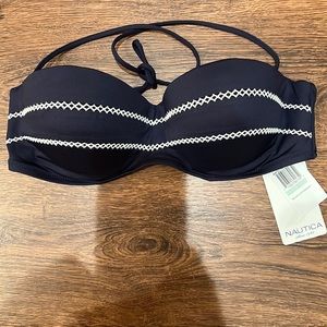 Nautica Navy White Bikini Top